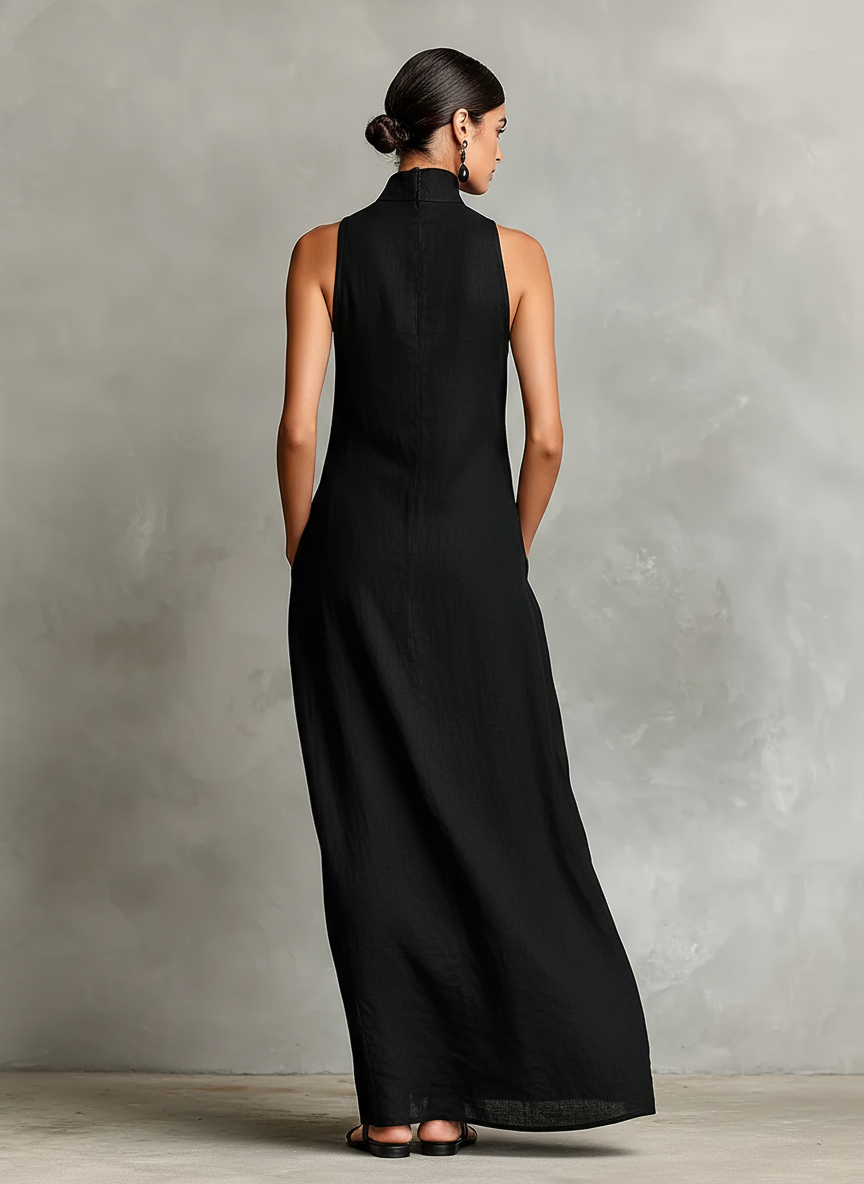 Robe longue à col halter