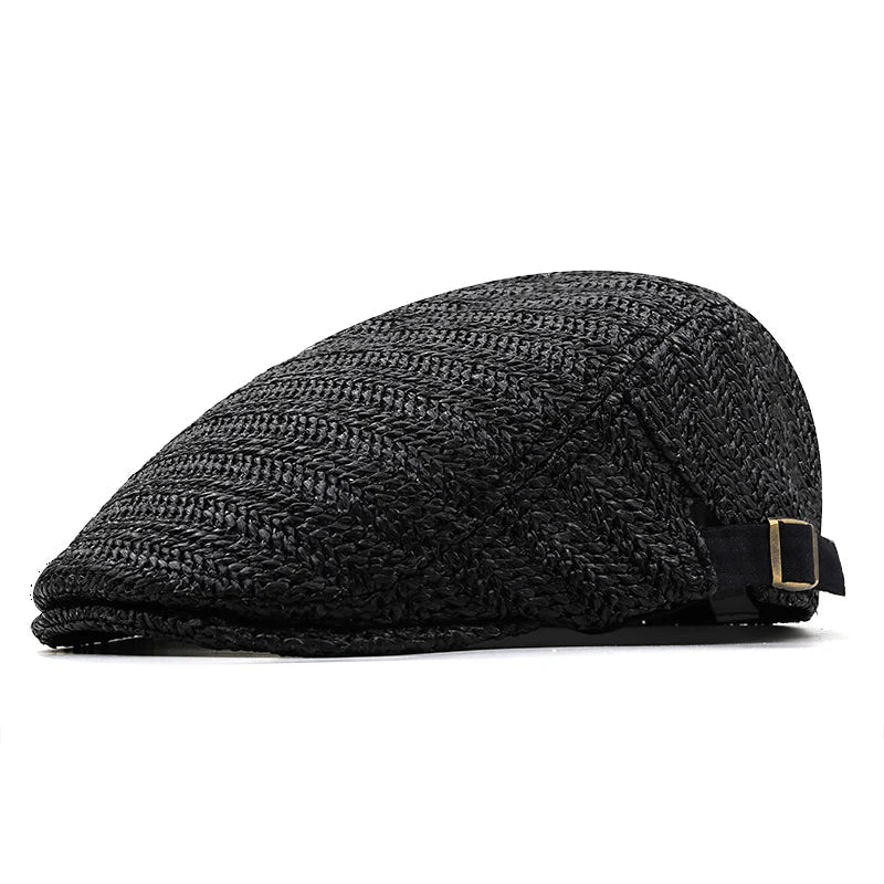 Casquette plate d'été en paille