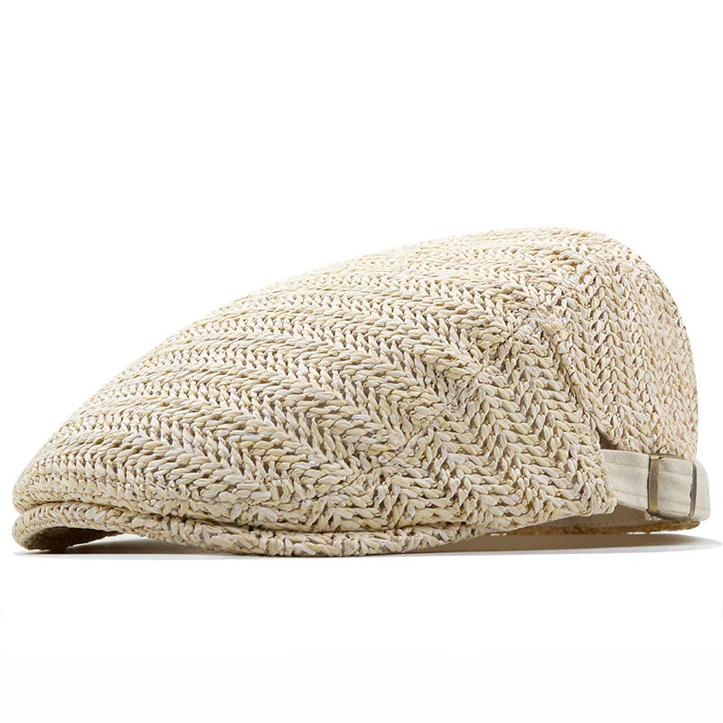 Casquette plate d'été en paille