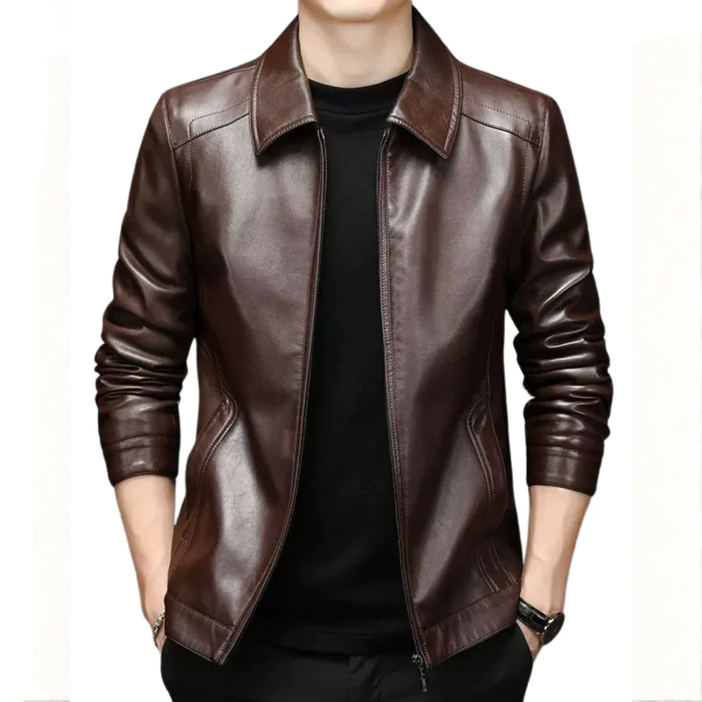 Veste en Cuir Décontractée