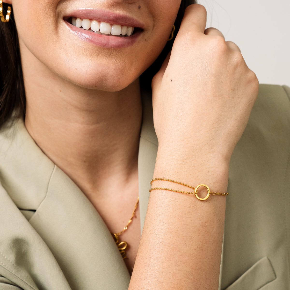 Bracelet de Boîte de Tennis Doré