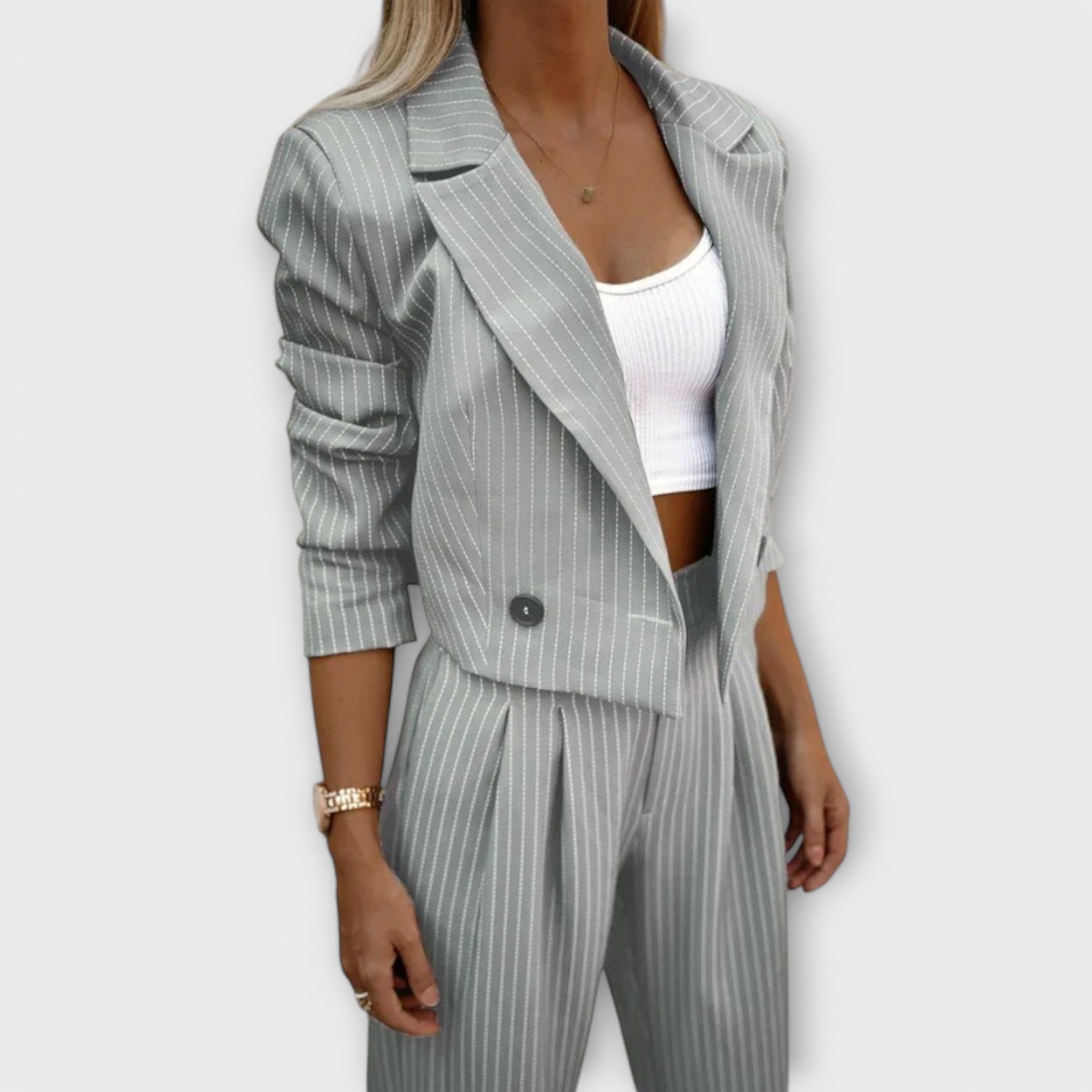 Costume à rayures pour femme
