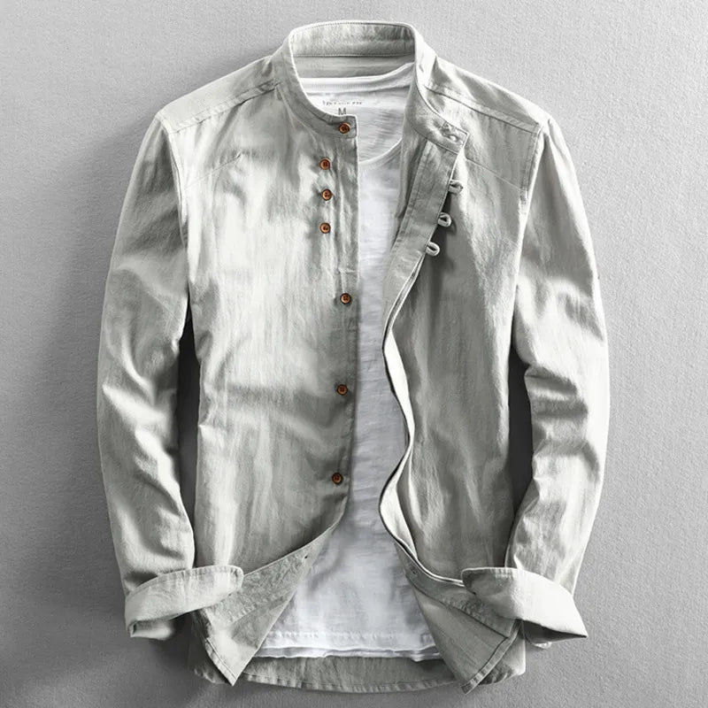 Chemise minimaliste à col mandarin