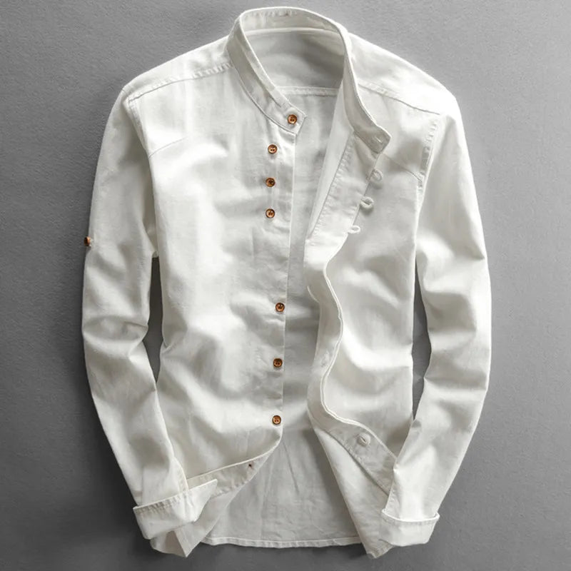 Chemise minimaliste à col mandarin