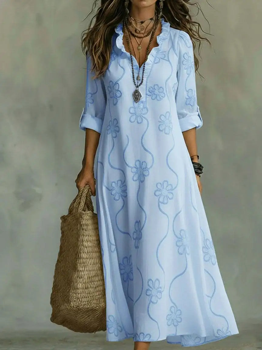 Robe maxi fleurie pour les journées d'été