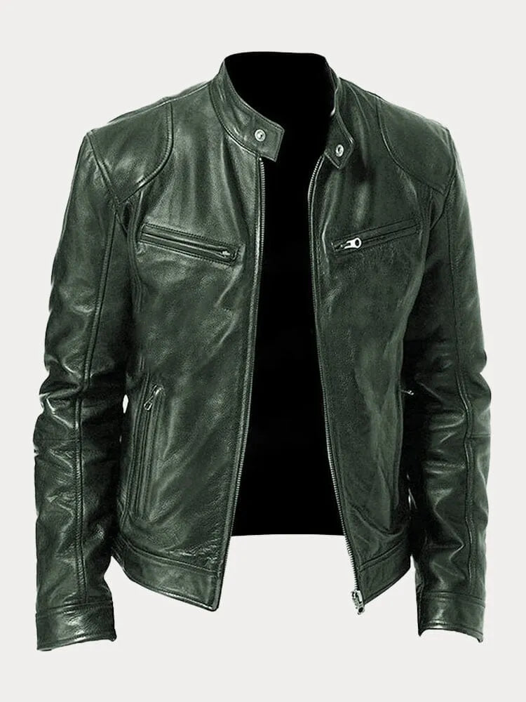 Veste en cuir décontractée