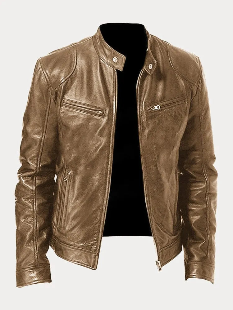 Veste en cuir décontractée