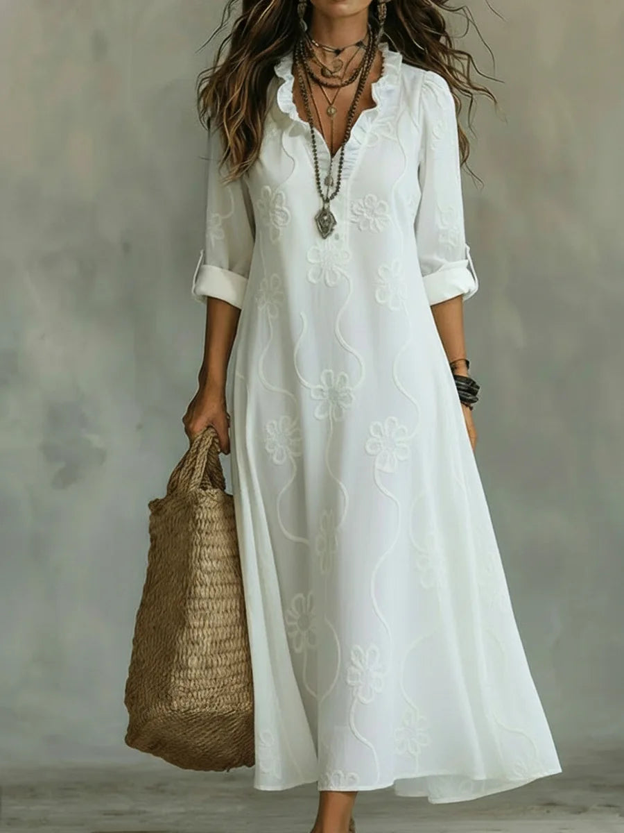 Robe maxi fleurie pour les journées d'été