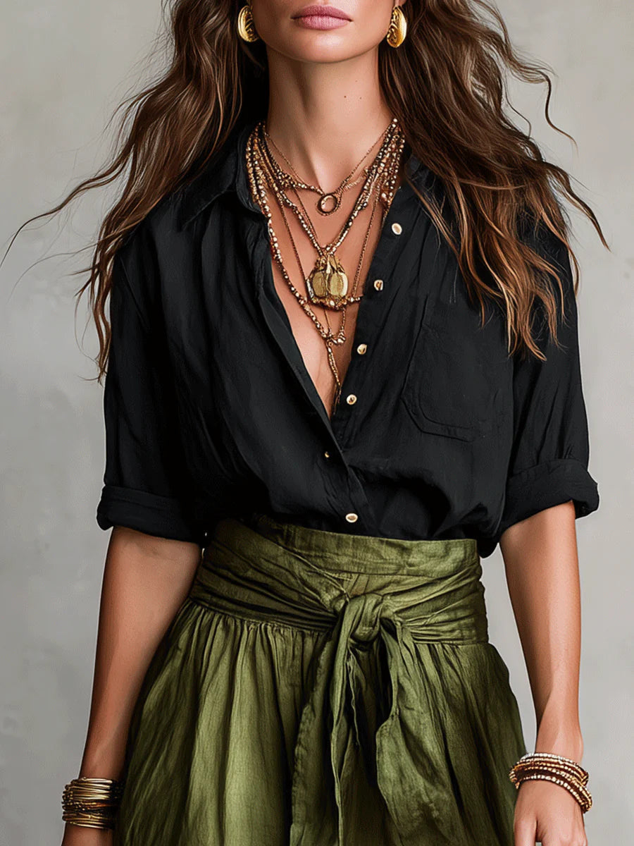 Ensemble complet comprenant un t-shirt et une jupe midi