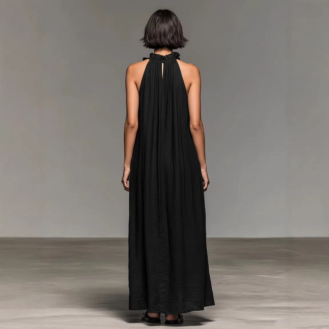Robe maxi bohème à volants