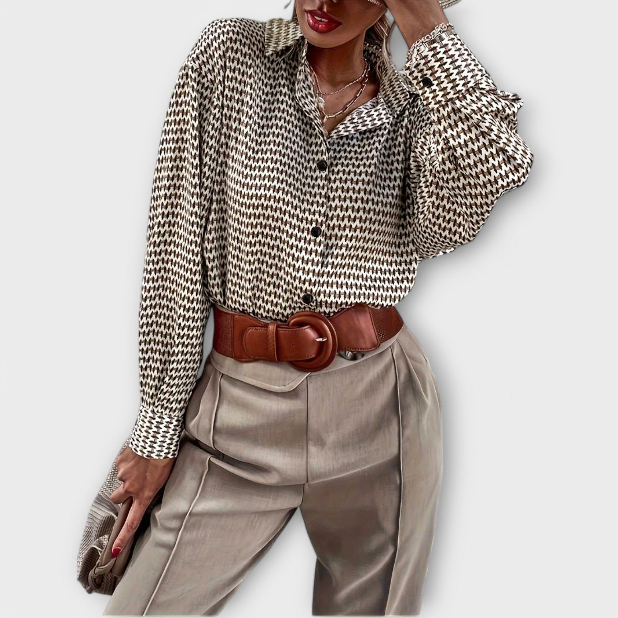 Ashley - Blusa Vintage de Manga Larga