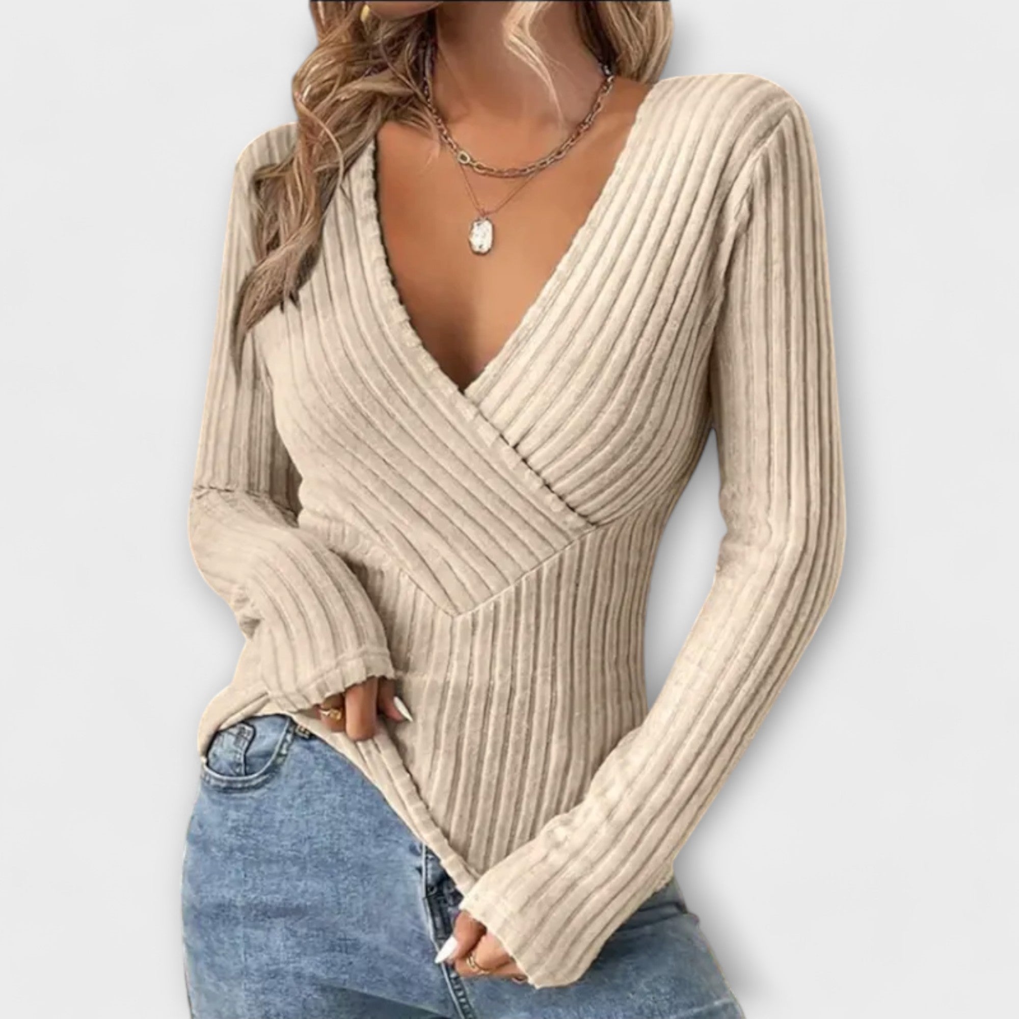 Emily - Camiseta Rayada con Detalle Torcido