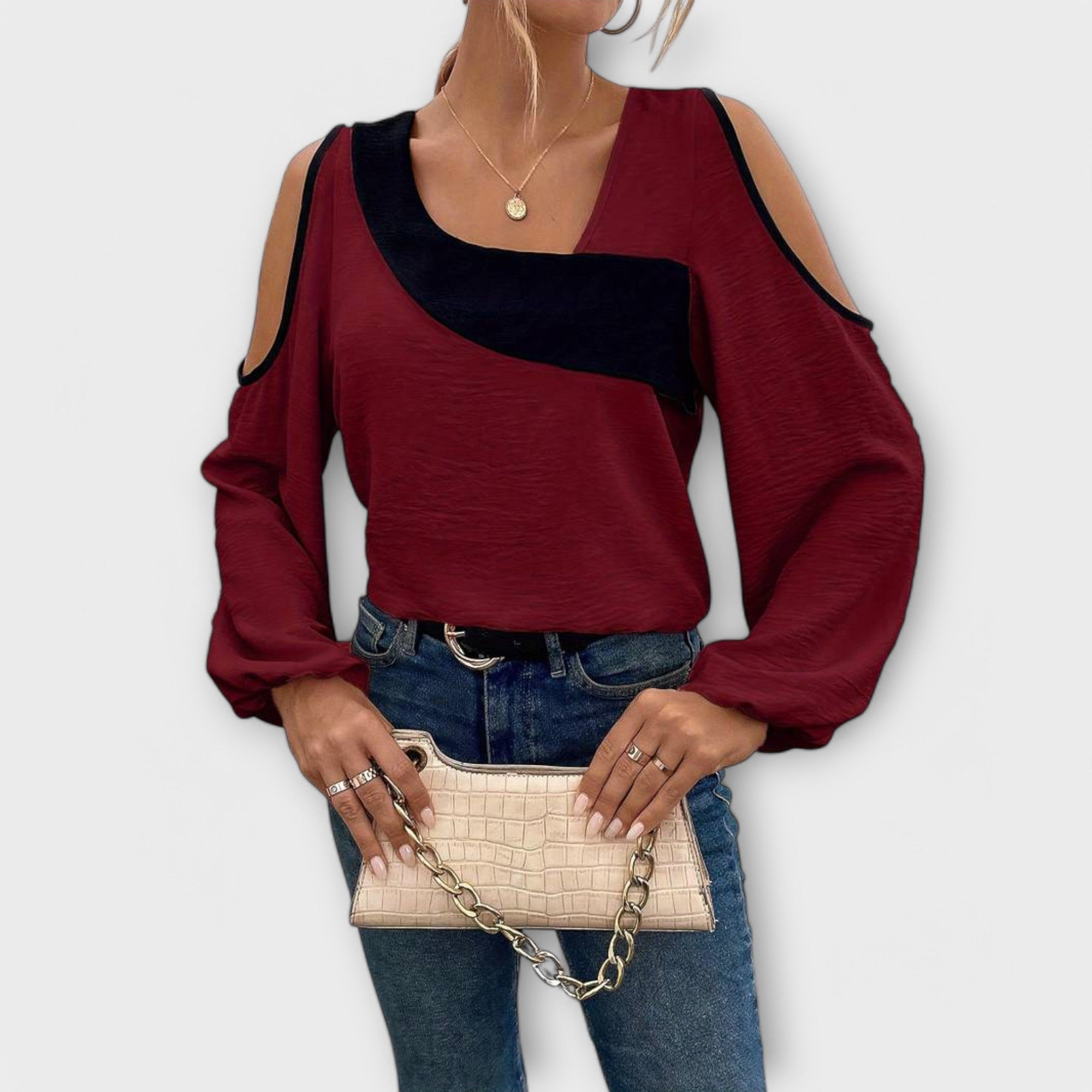 Scarlett - Blusa Colorida con Escote Cuadrado