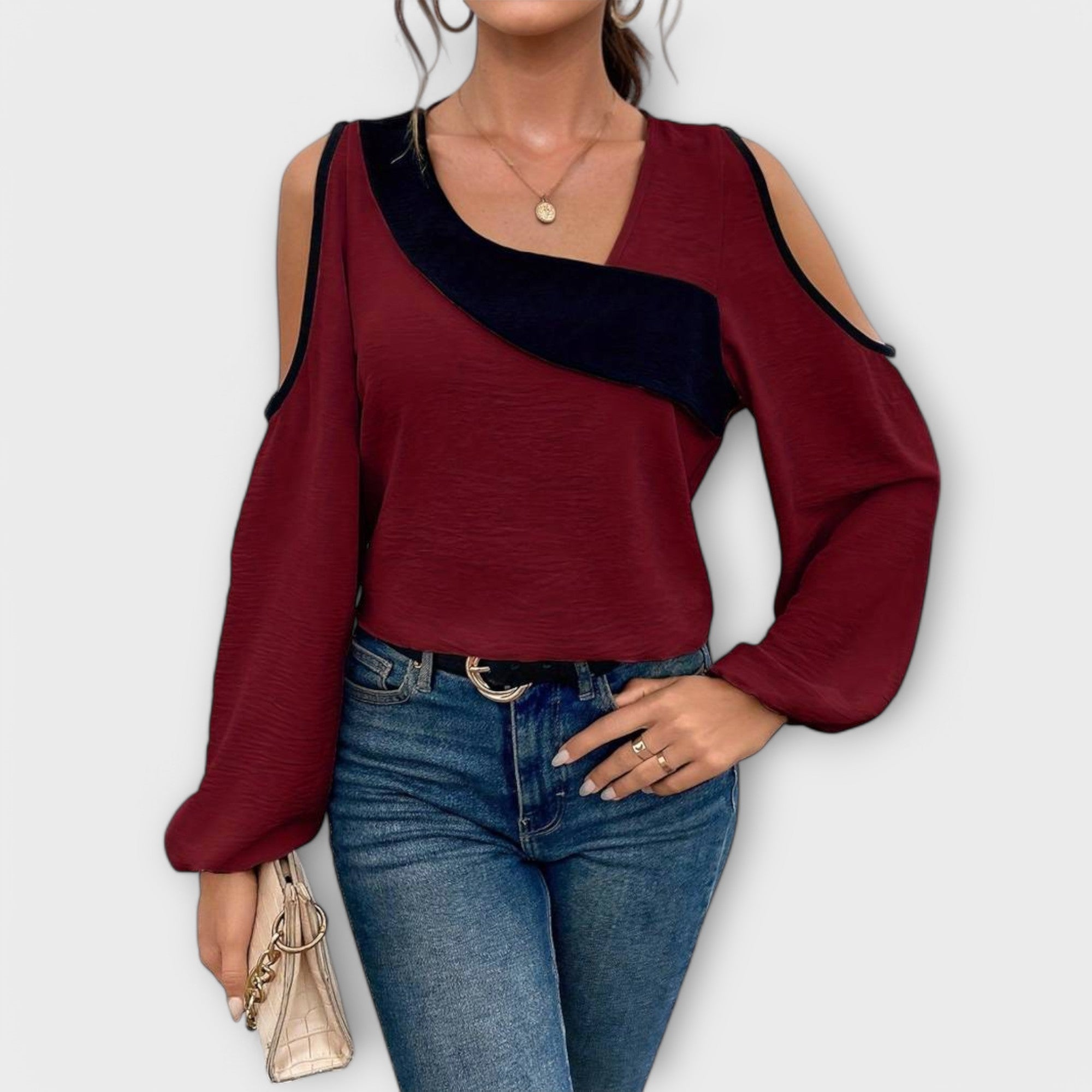 Scarlett - Blusa Colorida con Escote Cuadrado