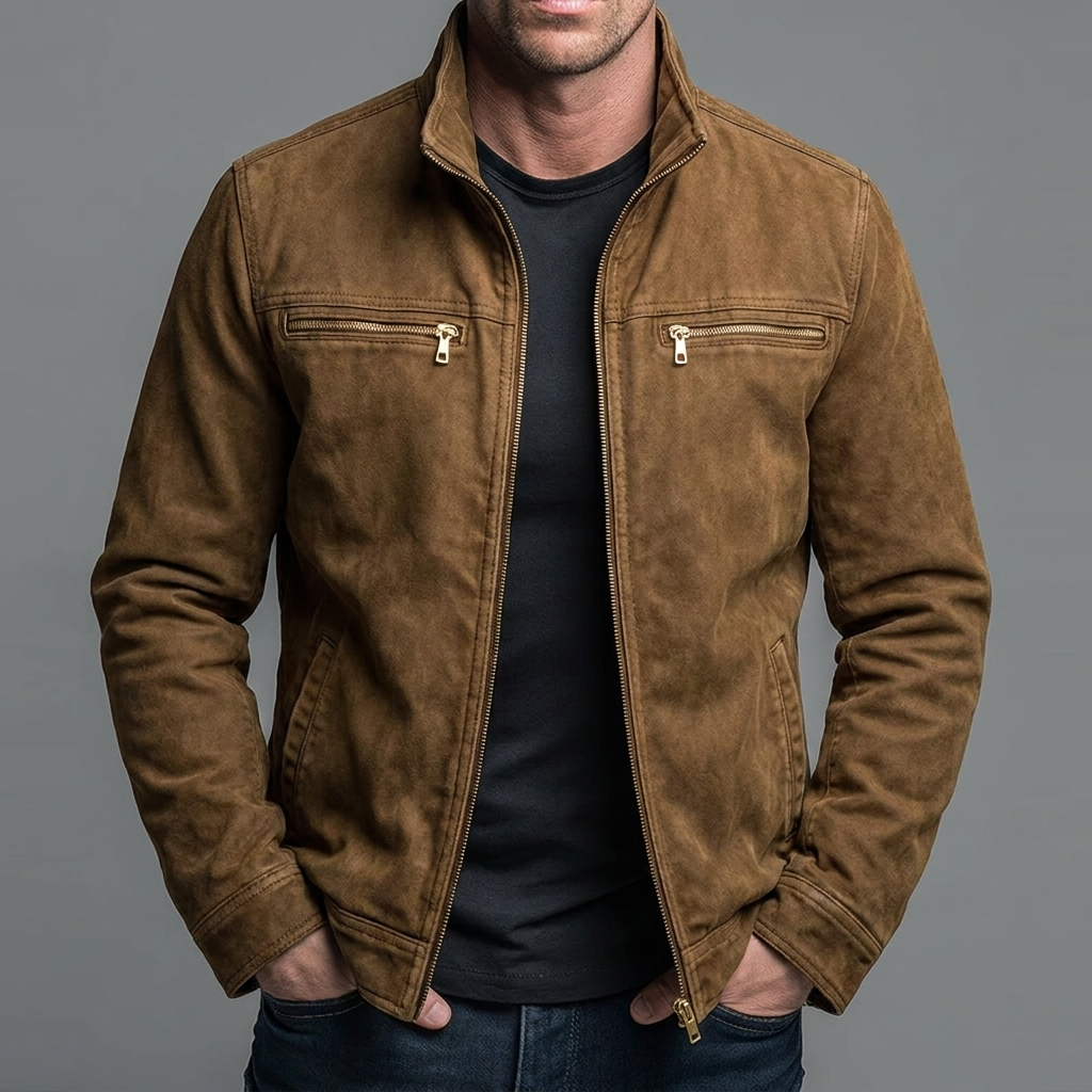 Veste vintage en coton avec fermeture zippée