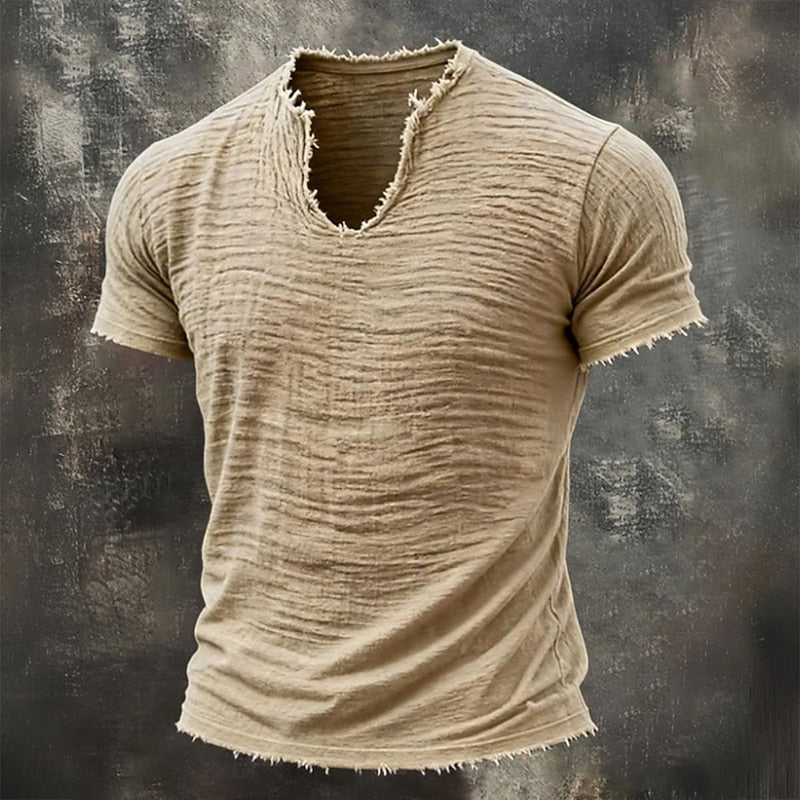 T-shirt vintage col V