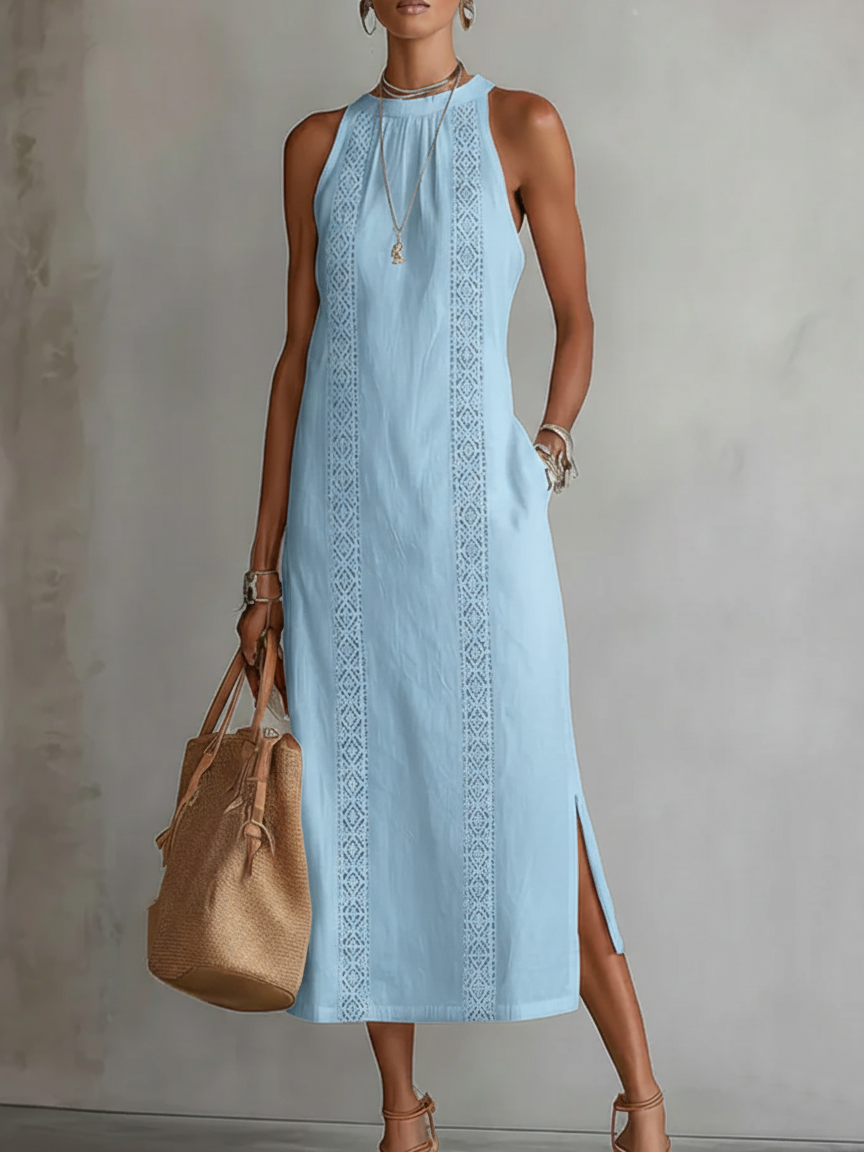 Robe midi ample brodée