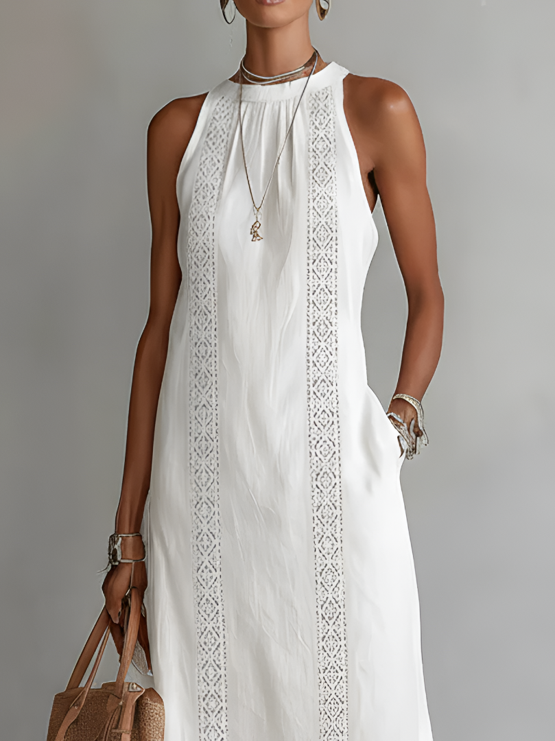 Robe midi ample brodée
