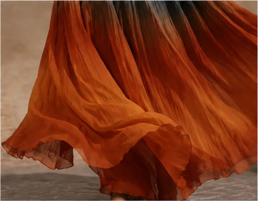 Robe longue halter/V dégradée