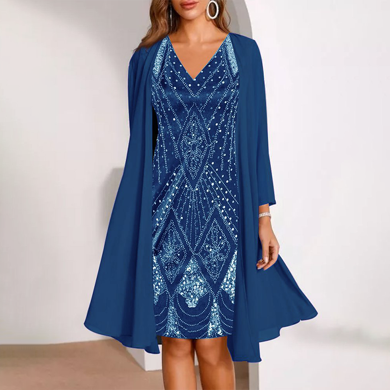 Robe scintillante à col en V